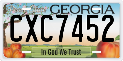 GA license plate CXC7452