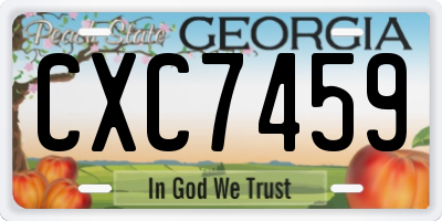 GA license plate CXC7459