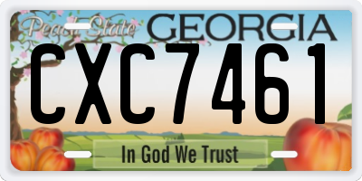 GA license plate CXC7461