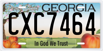 GA license plate CXC7464