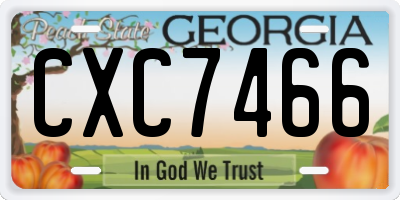 GA license plate CXC7466