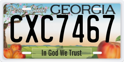 GA license plate CXC7467