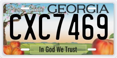 GA license plate CXC7469
