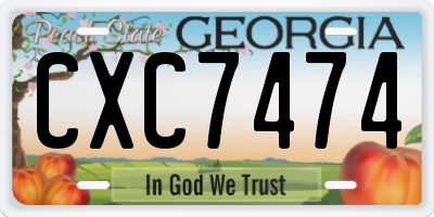GA license plate CXC7474