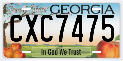 GA license plate CXC7475