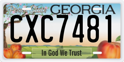 GA license plate CXC7481