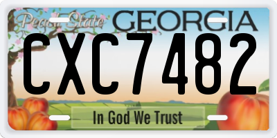 GA license plate CXC7482