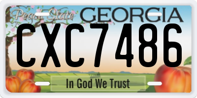 GA license plate CXC7486