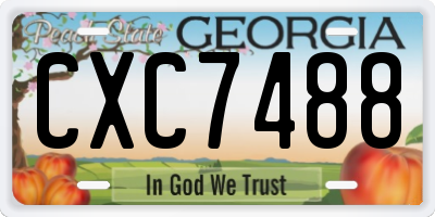 GA license plate CXC7488