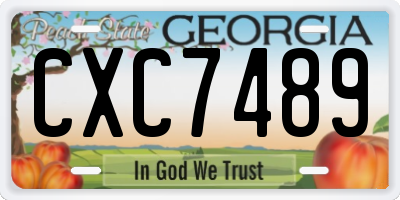 GA license plate CXC7489
