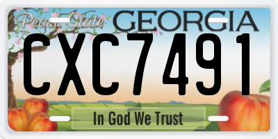 GA license plate CXC7491