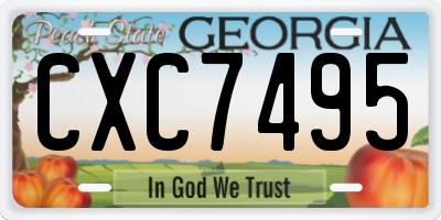 GA license plate CXC7495