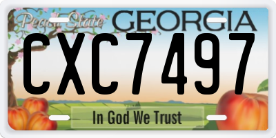 GA license plate CXC7497