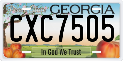 GA license plate CXC7505