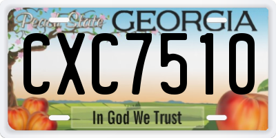 GA license plate CXC7510