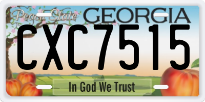 GA license plate CXC7515