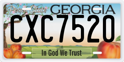 GA license plate CXC7520