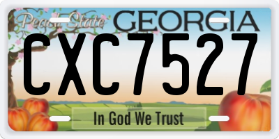 GA license plate CXC7527