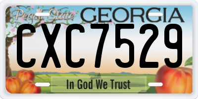 GA license plate CXC7529