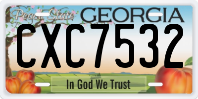 GA license plate CXC7532