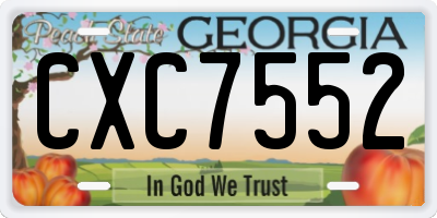GA license plate CXC7552