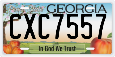 GA license plate CXC7557