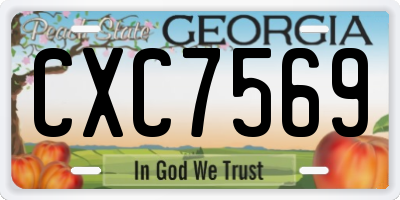 GA license plate CXC7569