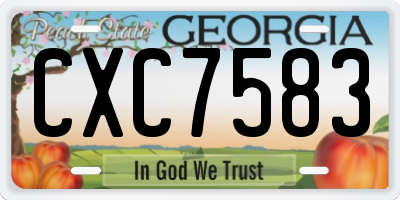 GA license plate CXC7583