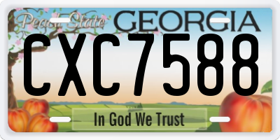 GA license plate CXC7588
