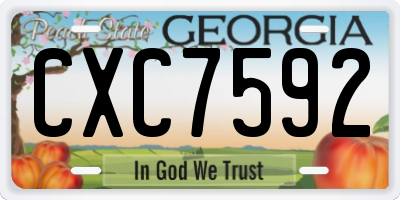 GA license plate CXC7592