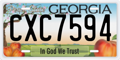 GA license plate CXC7594