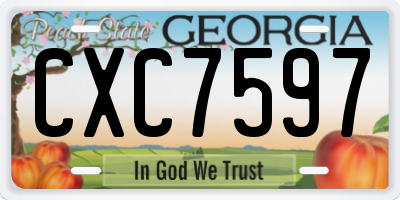 GA license plate CXC7597