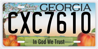 GA license plate CXC7610