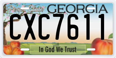 GA license plate CXC7611