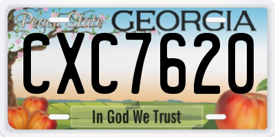 GA license plate CXC7620