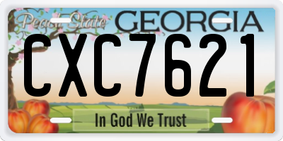 GA license plate CXC7621