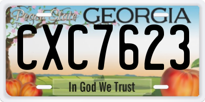 GA license plate CXC7623