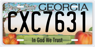 GA license plate CXC7631