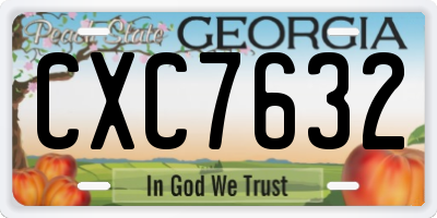 GA license plate CXC7632