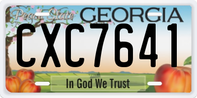 GA license plate CXC7641