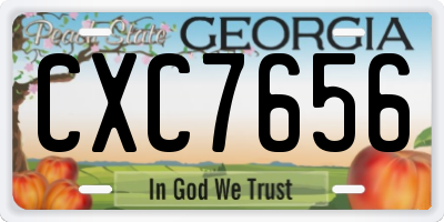 GA license plate CXC7656