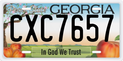 GA license plate CXC7657