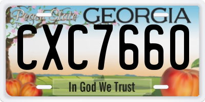 GA license plate CXC7660