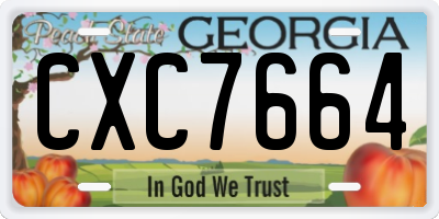 GA license plate CXC7664