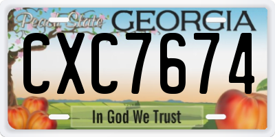 GA license plate CXC7674