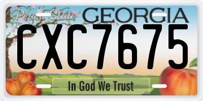 GA license plate CXC7675