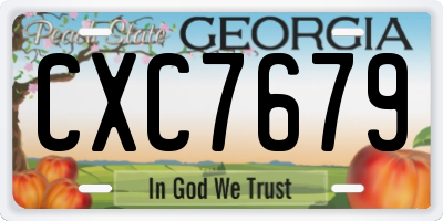 GA license plate CXC7679