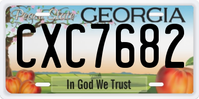 GA license plate CXC7682