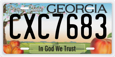 GA license plate CXC7683