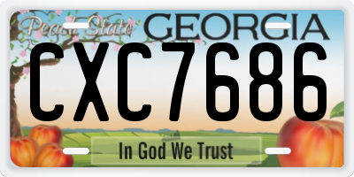GA license plate CXC7686